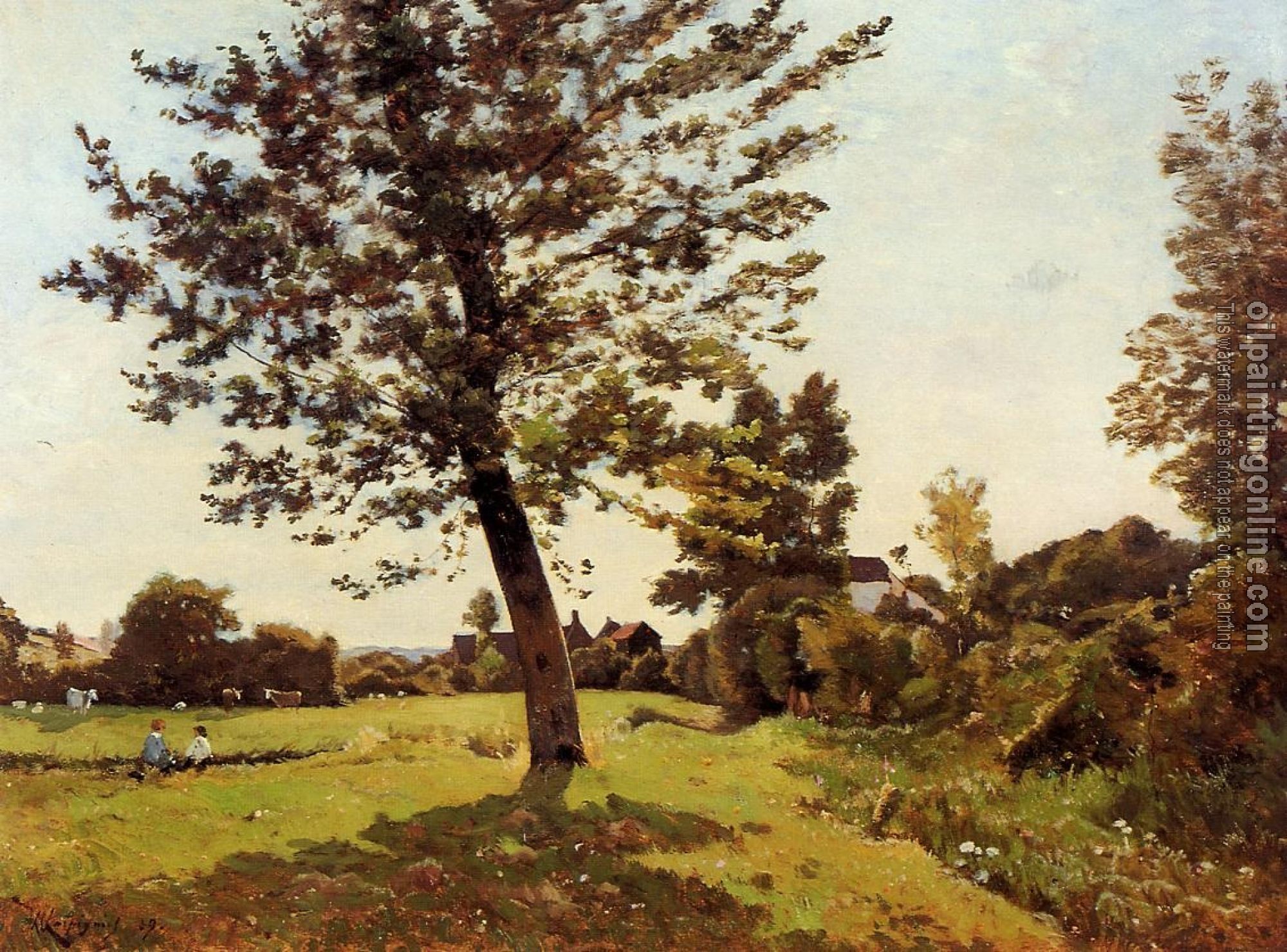 Henri-Joseph Harpignies - Meadow, Sunlight Effect